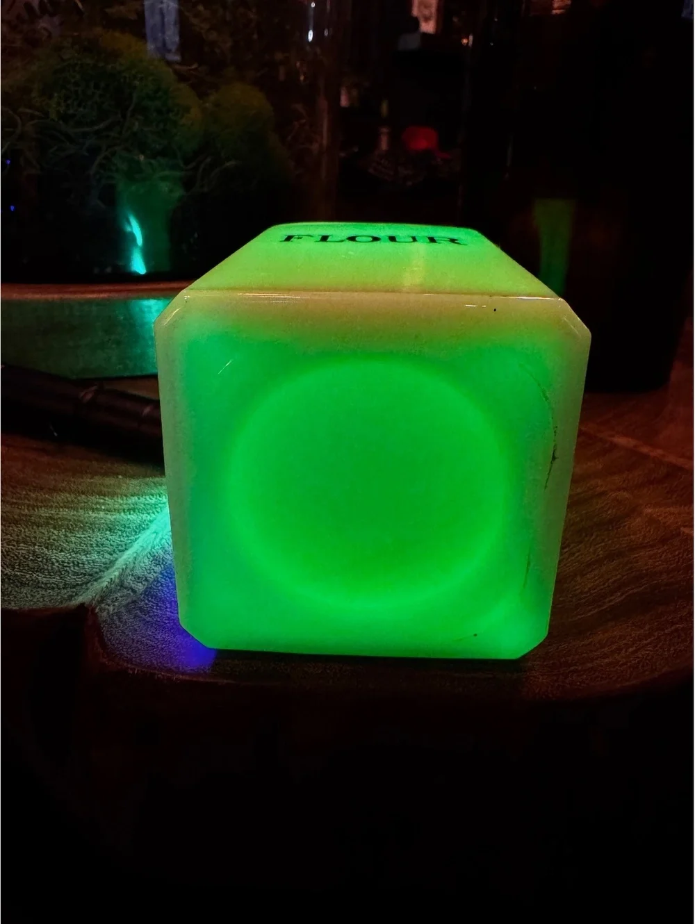 1930s Jeannette Jadeite Uranium Glass Flour Shaker